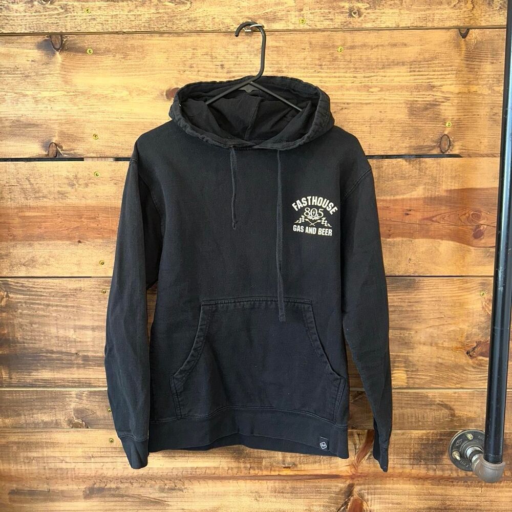 Unbranded Men's Black and Navy Hoodie